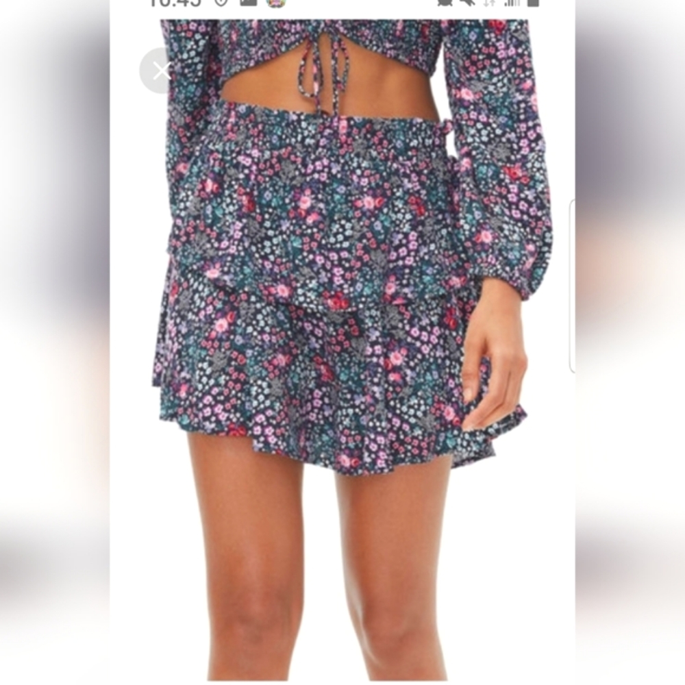 Aeropostale Skirt Floral Mini Peasant Bohemian Country Western NWT XS